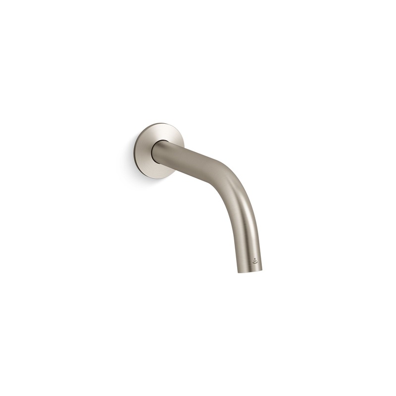 KOHLER K-123MT19-SANA-BN Components Touchless Wall-Mount Lavatory Faucet With Kinesis Sensor Technology, Tube Design, Cortex-Enabled, Ac-Powered, 0.5 Gpm - Vibrant Brushed Nickel