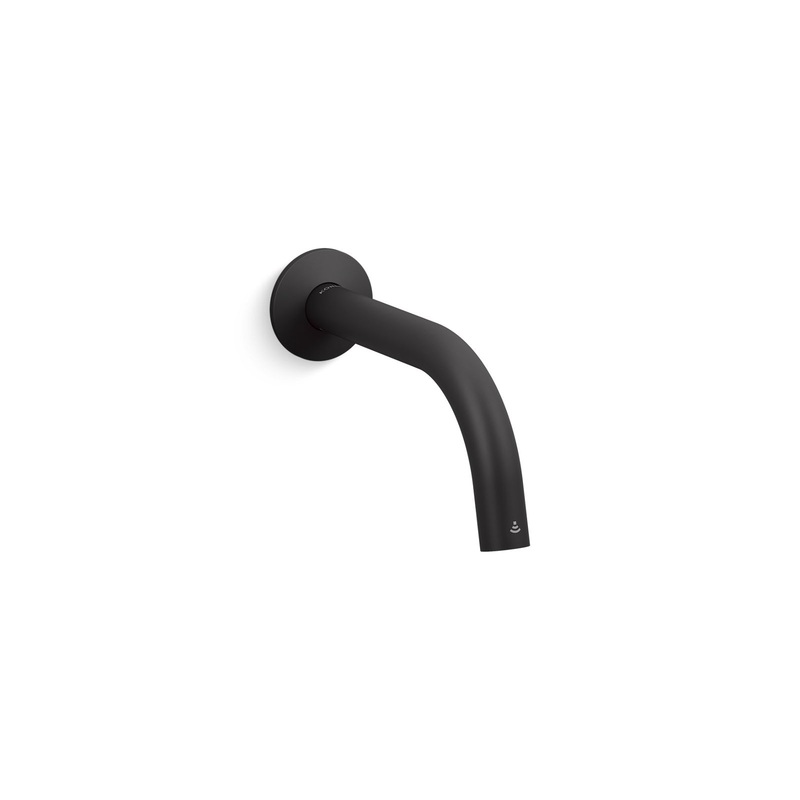 KOHLER K-123MT36-SANA-BL Components Touchless Wall-Mount Lavatory Faucet With Kinesis Sensor Technology, Tube Design, Ac-Powered, 0.5 Gpm - Matte Black