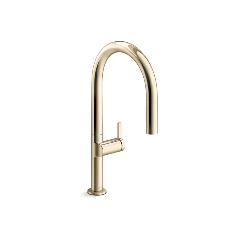 KOHLER K-28270-AF Components Touchless Pull-Down Kitchen Sink Faucet With Two-Function Sprayhead - Vibrant French Gold