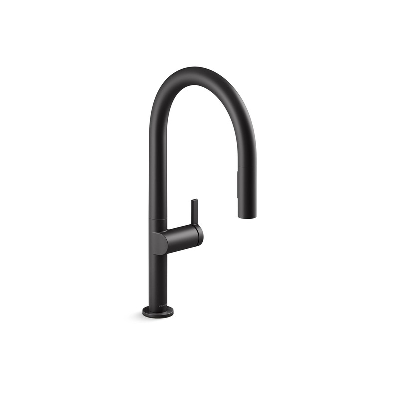 KOHLER K-28270-BL Components Touchless Pull-Down Kitchen Sink Faucet With Two-Function Sprayhead - Matte Black