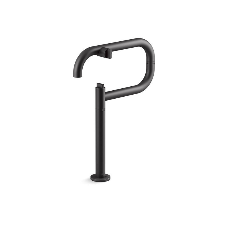 KOHLER K-28275-BL Components Deck-Mount Pot Filler - Matte Black
