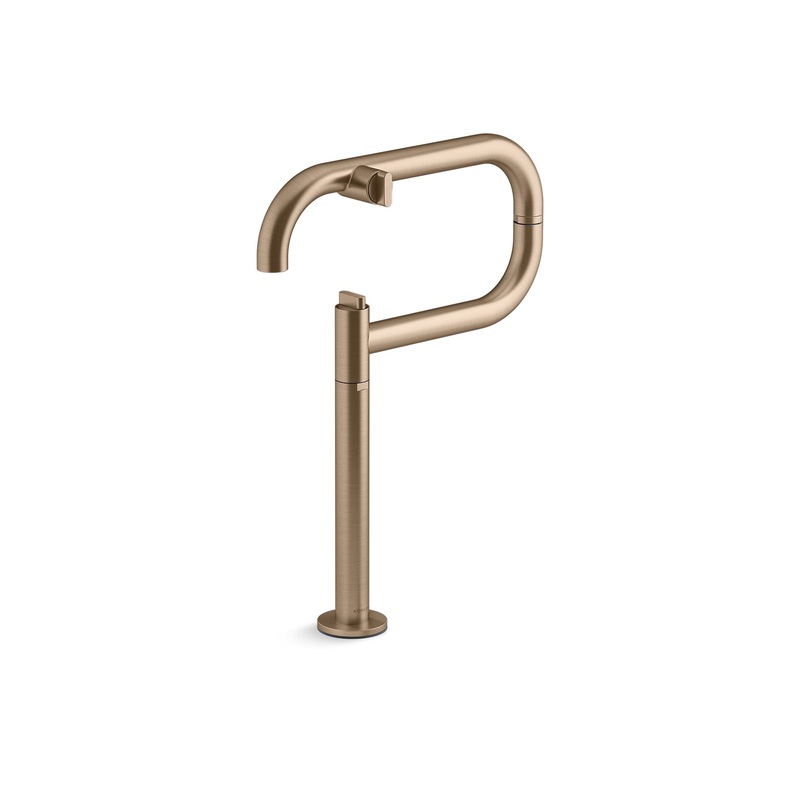 KOHLER K-28275-BV Components Deck-Mount Pot Filler - Vibrant Brushed Bronze