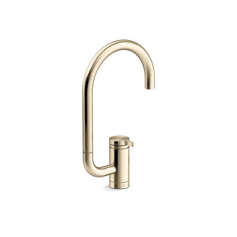 KOHLER K-28277-AF Components Single-Handle Bar Sink Faucet With Two-Function Extended-Reach Spout - Vibrant French Gold