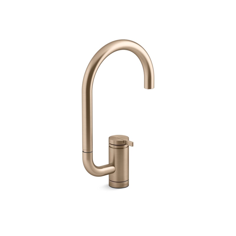 KOHLER K-28277-BV Components Single-Handle Bar Sink Faucet With Two-Function Extended-Reach Spout - Vibrant Brushed Bronze