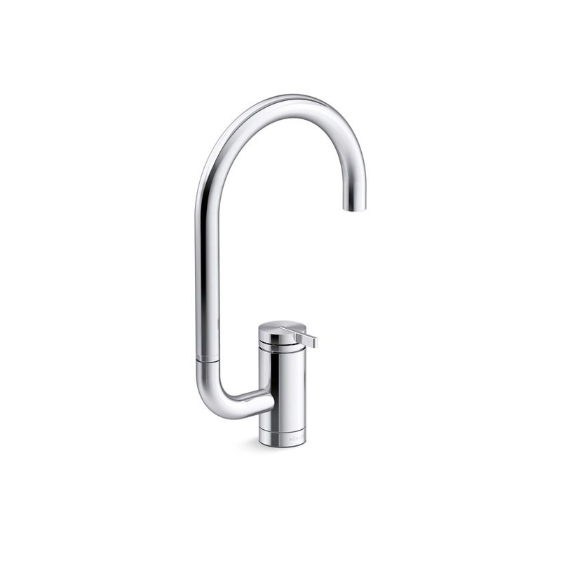 KOHLER K-28277-CP Components Single-Handle Bar Sink Faucet With Two-Function Extended-Reach Spout - Polished Chrome