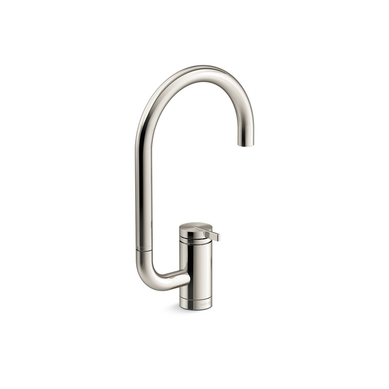 KOHLER K-28277-SN Components Single-Handle Bar Sink Faucet With Two-Function Extended-Reach Spout - Vibrant Polished Nickel