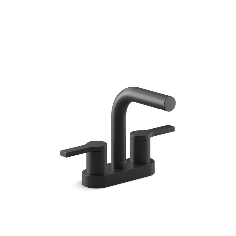 KOHLER K-33591-4K-BL Elate Centerset Bathroom Sink Faucet, 1.0 Gpm - Matte Black