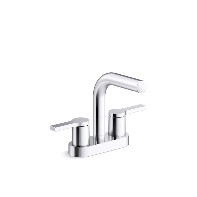 KOHLER K-33591-4K-CP Elate Centerset Bathroom Sink Faucet, 1.0 Gpm - Polished Chrome