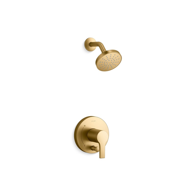 KOHLER K-T35326-4G-2MB Elate Rite-Temp Shower Trim Kit With Push-Button Diverter, 1.75 Gpm - Vibrant Brushed Moderne Brass