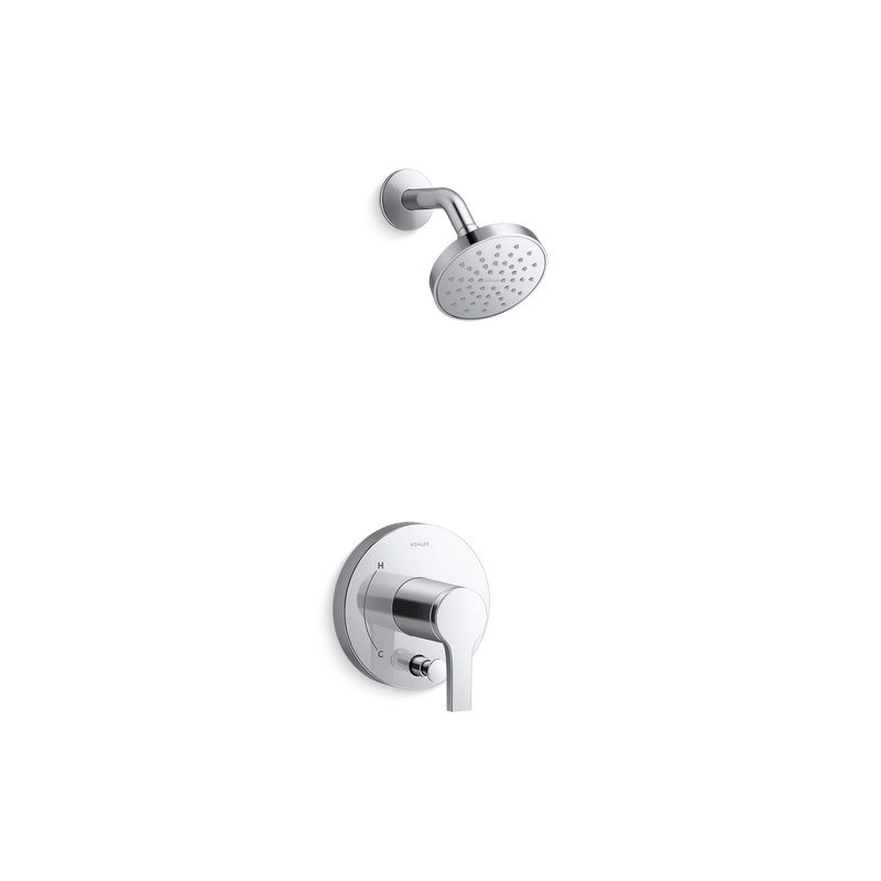 KOHLER K-T35326-4G-CP Elate Rite-Temp Shower Trim Kit With Push-Button Diverter, 1.75 Gpm - Polished Chrome