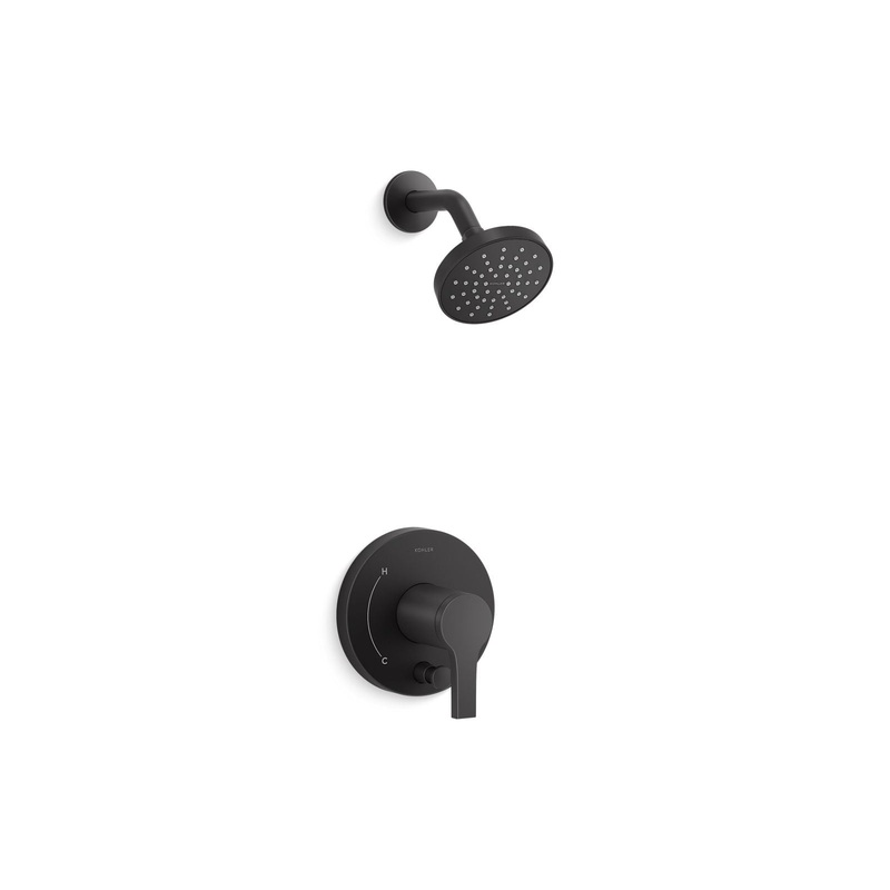 KOHLER K-T35326-4H-BL Elate Rite-Temp Shower Trim Kit With Push-Button Diverter, 1.5 Gpm - Matte Black