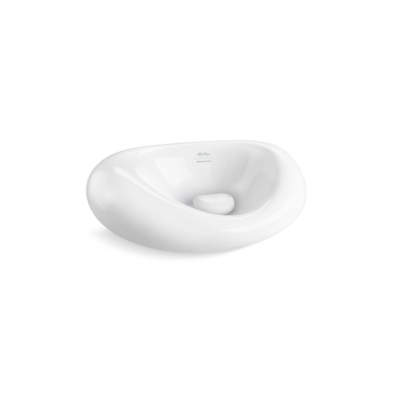 KOHLER K-32300-0 Landshapes By Daniel Arsham 21-1/2" Oval Vessel Bathroom Sink, No Overflow - White