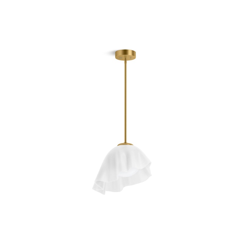 KOHLER K-32695-PELED-2GL Landshapes By Daniel Arsham 14-3/4" Pendant - Brushed Moderne Brass