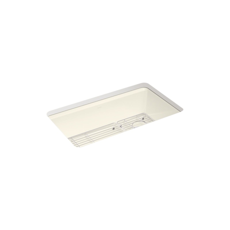 KOHLER K-5871-5UA1-96 Riverby 33" Undermount Single-Bowl Kitchen Sink - Biscuit