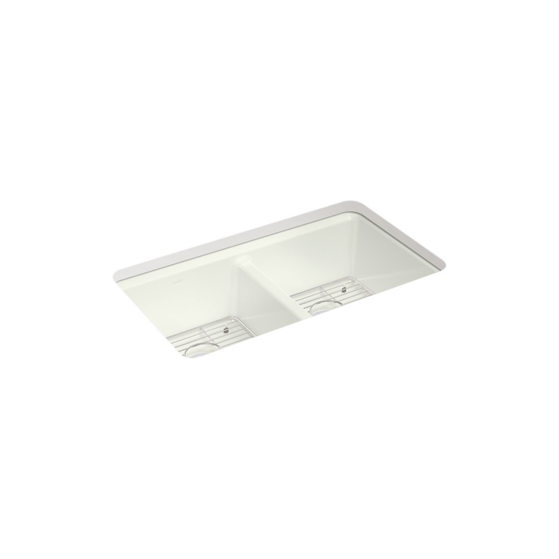 KOHLER K-8679-5UA1-NY Riverby 33" Undermount Double-Bowl Kitchen Sink - Dune