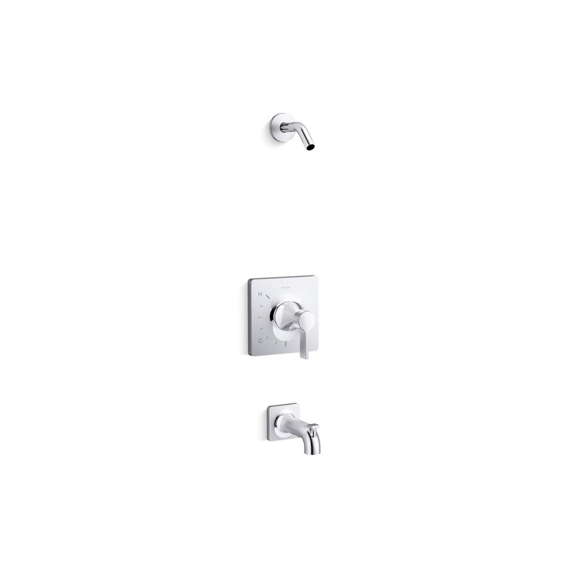 KOHLER K-TLS28127-4-CP Venza Rite-Temp Bath And Shower Trim Kit, Without Showerhead - Polished Chrome