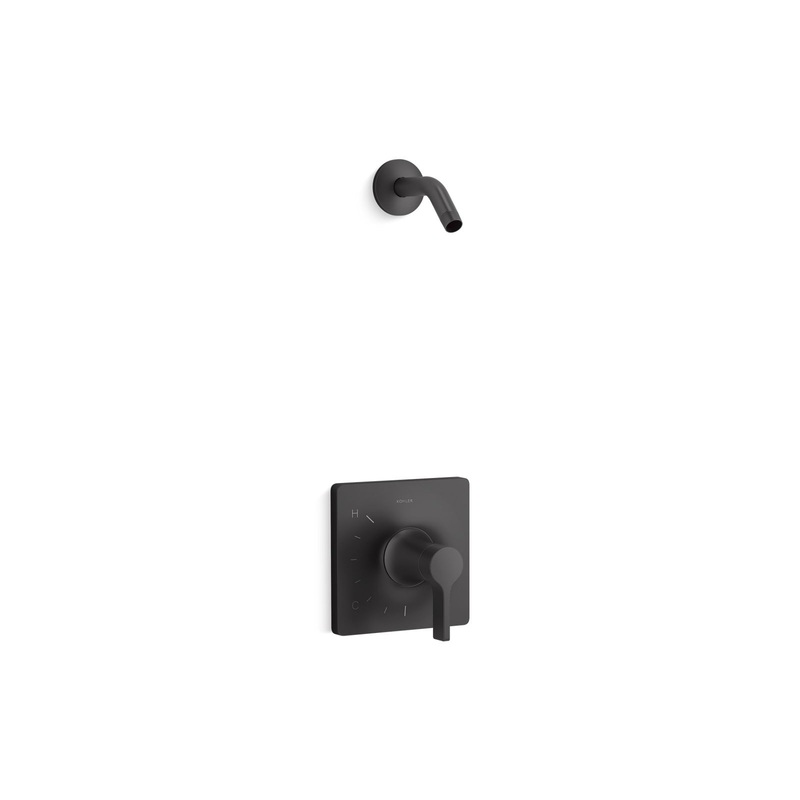KOHLER K-TLS28128-4-BL Venza Rite-Temp Shower Trim Kit, Without Showerhead - Matte Black