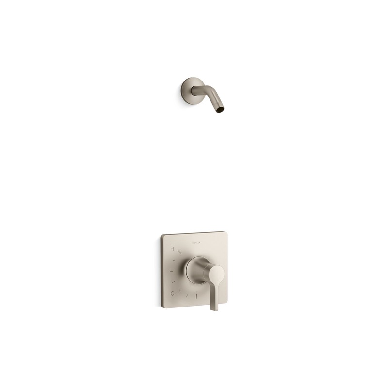 KOHLER K-TLS28128-4-BN Venza Rite-Temp Shower Trim Kit, Without Showerhead - Vibrant Brushed Nickel
