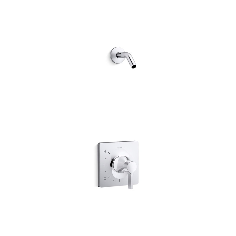 KOHLER K-TLS28128-4-CP Venza Rite-Temp Shower Trim Kit, Without Showerhead - Polished Chrome