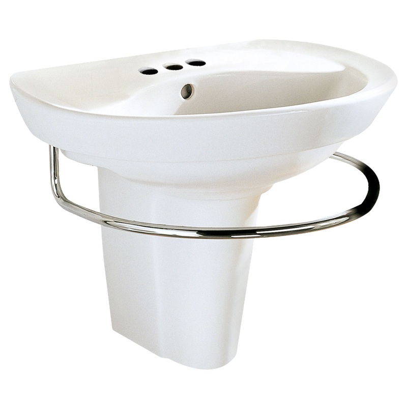 AMERICAN STANDARD 0268400.020, Ravenna 4-Inch Centerset Pedestal Sink Top and Leg Combination in White