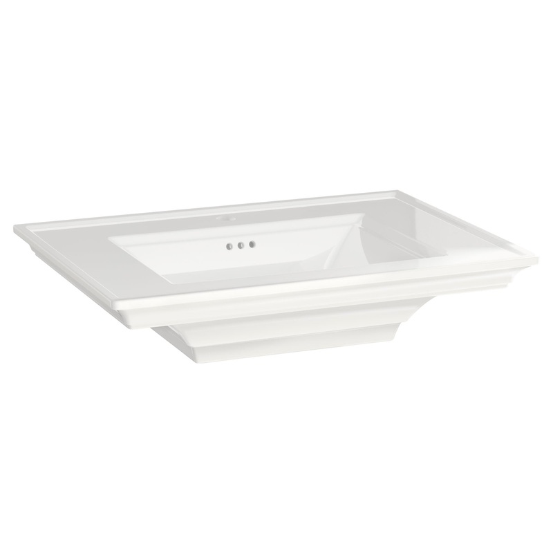 AMERICAN STANDARD 0297001.020, Town Square S Center Hole Only Pedestal Sink Top in White