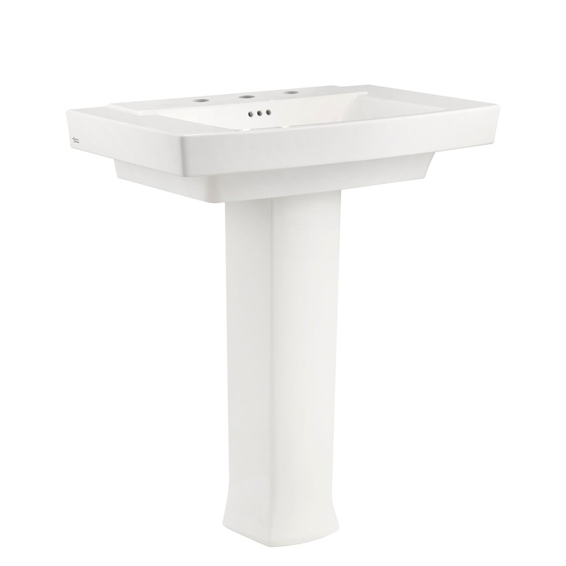 AMERICAN STANDARD 0328800.020, Townsend 8-Inch Widespread Pedestal Sink Top and Leg Combination in White