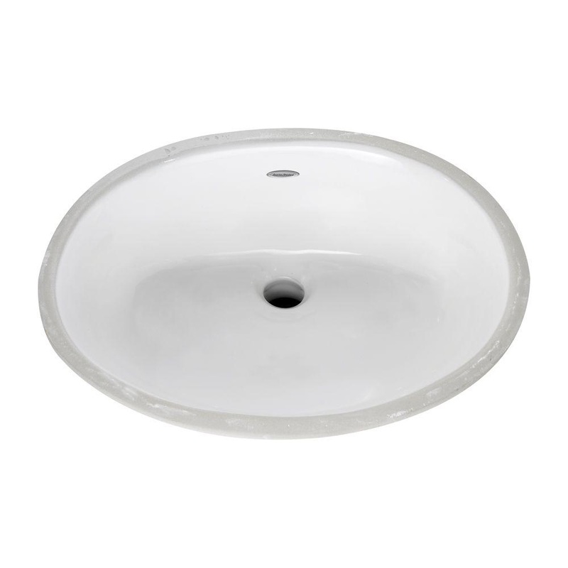 AMERICAN STANDARD 0496300.020, Ovalyn Medium Under Counter Sink With Glazed Underside in White