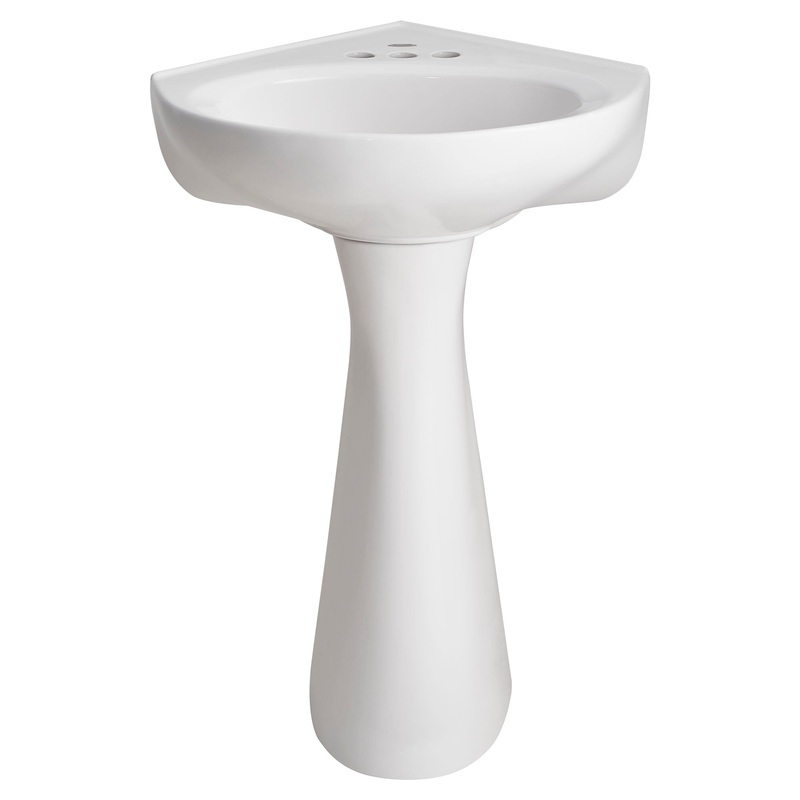 AMERICAN STANDARD 0611400.020, Cornice 4-Inch Centerset Pedestal Sink Top and Leg Combination in White