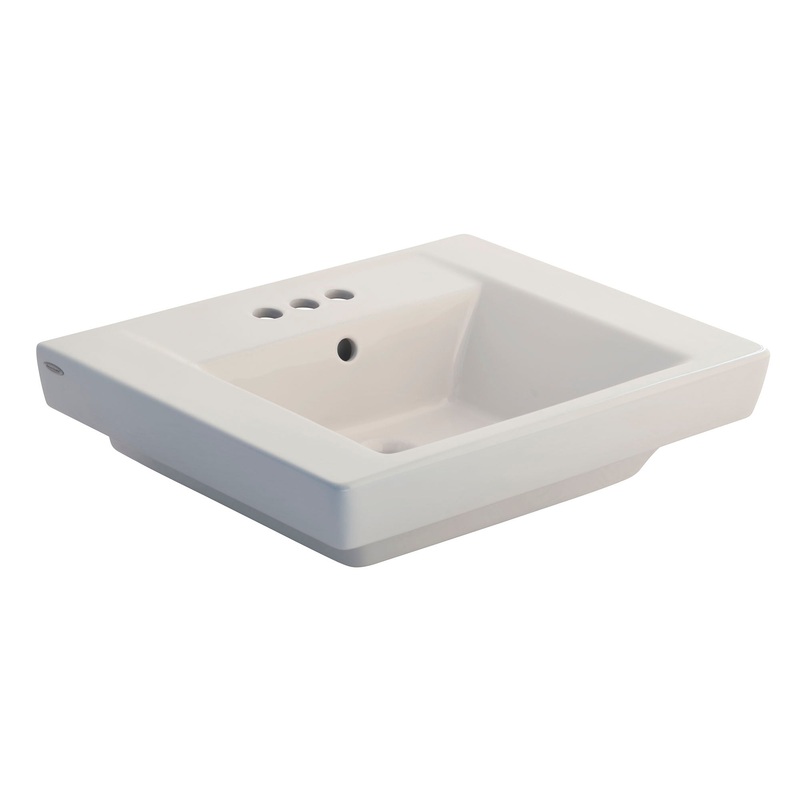 AMERICAN STANDARD 0641004.020, Boulevard 4-Inch Centerset Pedestal Sink Top in White