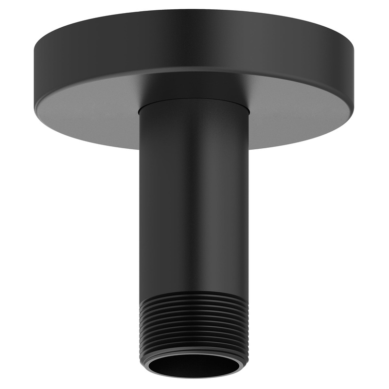 AMERICAN STANDARD 1660103.243, 3-Inch Ceiling Mount Rain Showerhead Arm in Matte Black