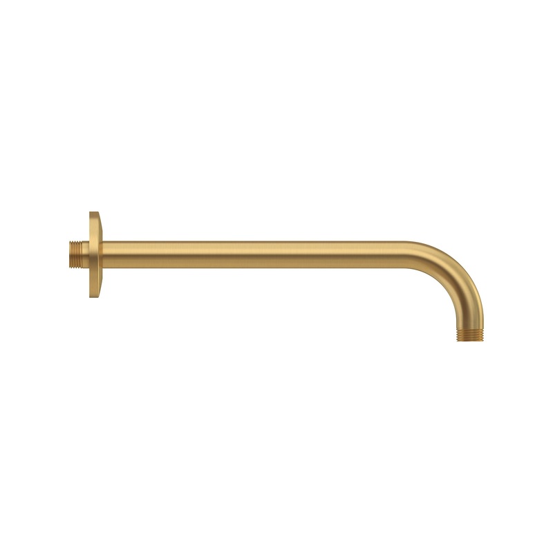 AMERICAN STANDARD 1660194.GN0, Rain 12-Inch Wall Mount Right Angle Rain Showerhead Arm in Grohe Brushed Cool Sunrise