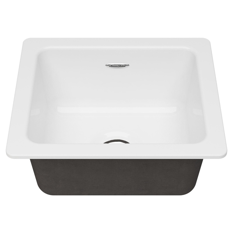 AMERICAN STANDARD 77SB16180.308, Delancey 18 x 16-Inch Cast Iron Undermount Single-Bowl Kitchen Sink in Brilliant White