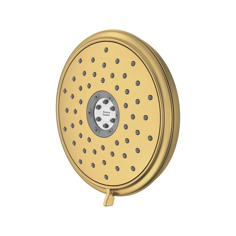 AMERICAN STANDARD 9138073.GN0, Spectra Fixed Traditional 7-1/4-Inch 1.8 gpm/6.8 L/min Water-Saving Fixed Showerhead in Grohe Brushed Cool Sunrise