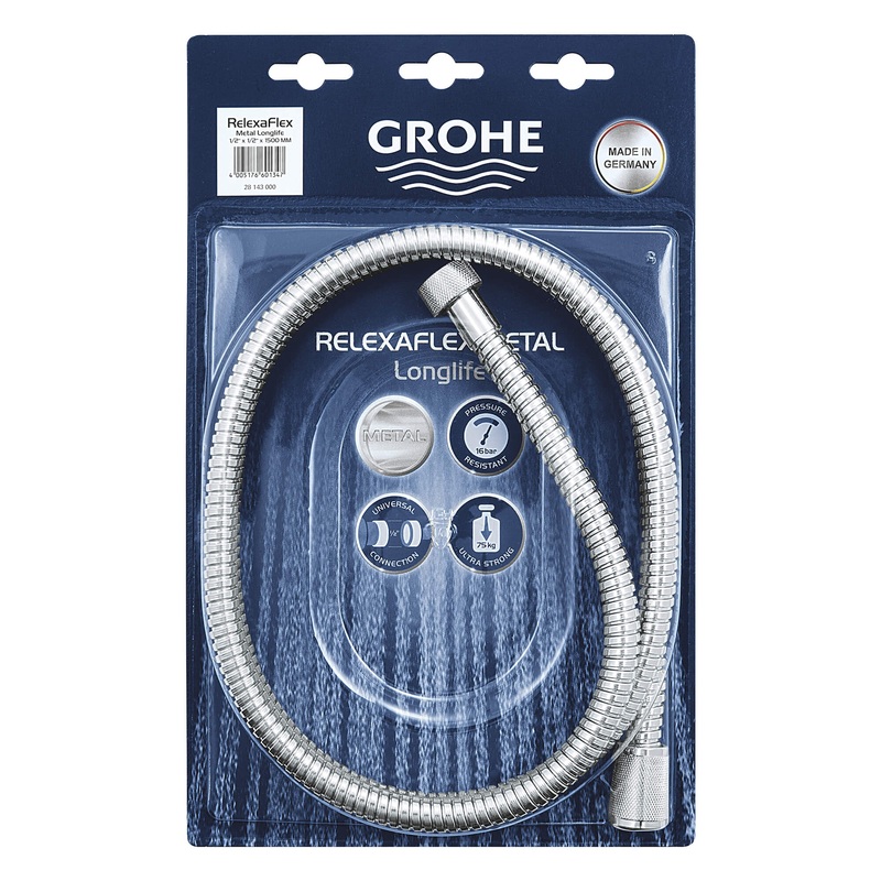 GROHE 28143000 Universal Chrome 59" Metal Longlife Shower Hose