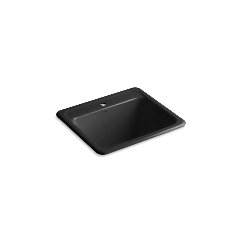 KOHLER K-19017-1-7 Glen Falls 25" Top-/Undermount Single-Bowl Utility Sink In Black Black