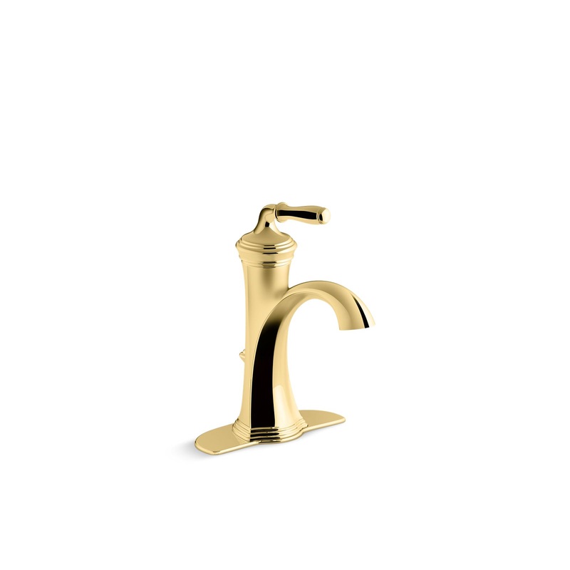 KOHLER K-193-4-PB Devonshire Single-Handle Bathroom Sink Faucet, 1.2 Gpm In Vibrant Polished Brass