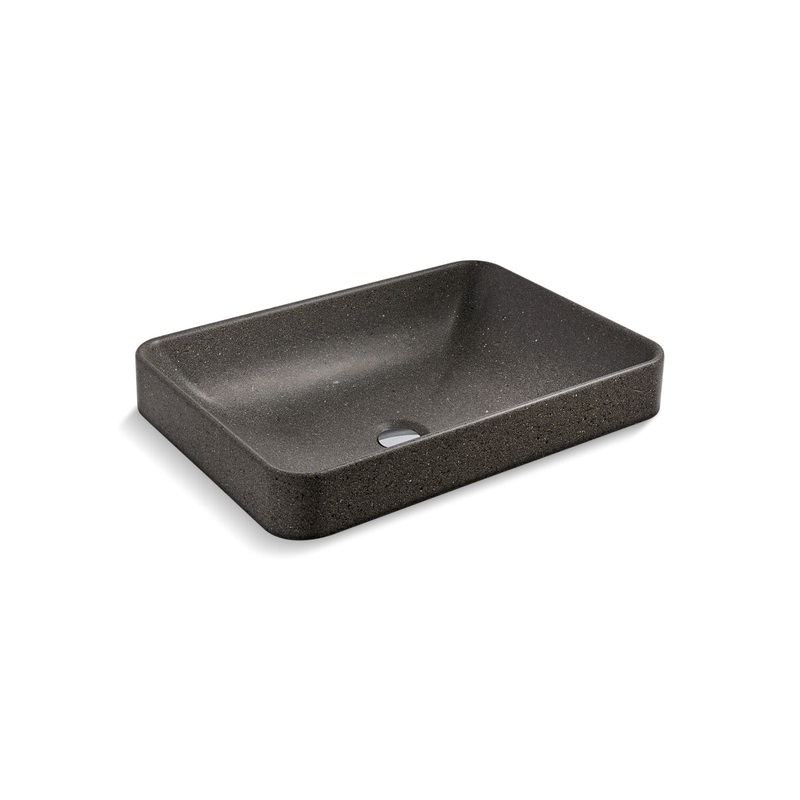 KOHLER K-30673-N-AHN Wastelab Vox 23" Rectangular Vessel Bathroom Sink, No Overflow - Ashen