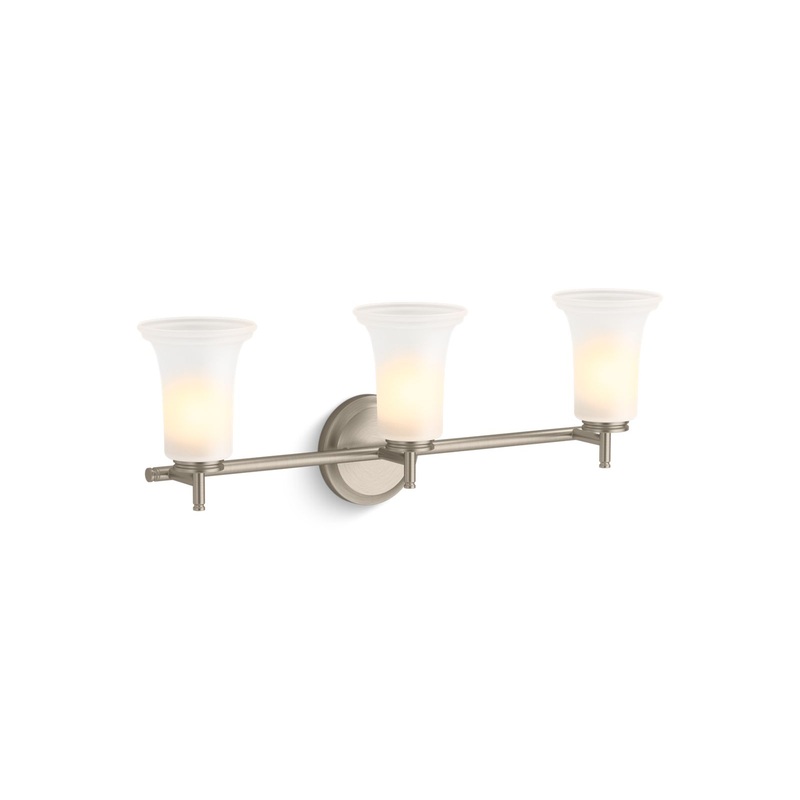 KOHLER K-38406-SC03-BNL Bellera Three-Light Sconce With Frosted Shades In Brushed Nickel