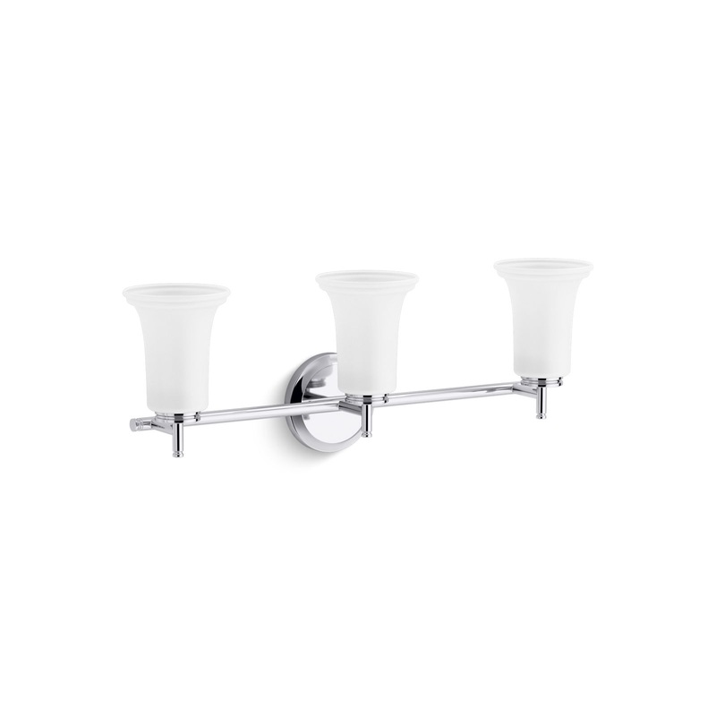 KOHLER K-38406-SC03-CPL Bellera Three-Light Sconce With Frosted Shades In Polished Chrome