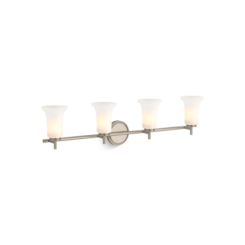 KOHLER K-38407-SC04-BNL Bellera Four-Light Sconce With Frosted Shades In Brushed Nickel