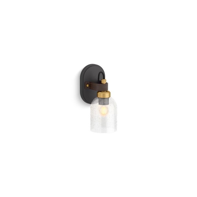 KOHLER K-38416-SC01-BML Tannage One-Light Sconce In Matte Black Brushed Moderne Brass