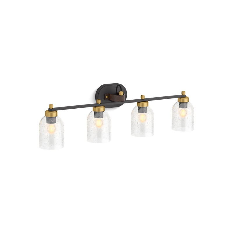 KOHLER K-38419-SC04-BML Tannage Four-Light Sconce In Matte Black Brushed Moderne Brass