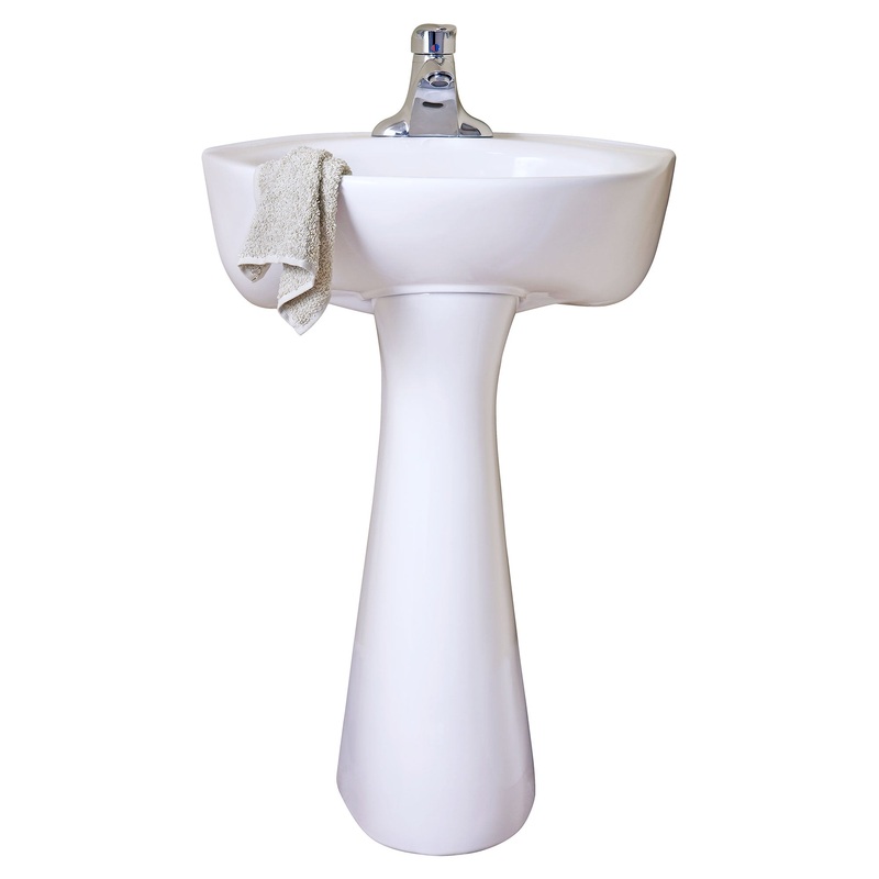 AMERICAN STANDARD 0611100.020, Cornice Center Hole Only Pedestal Sink Top and Leg Combination in White