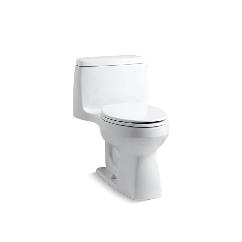 KOHLER K-3810-RA-0 Santa Rosa One-Piece Compact Elongated Toilet, 1.28 Gpf In White