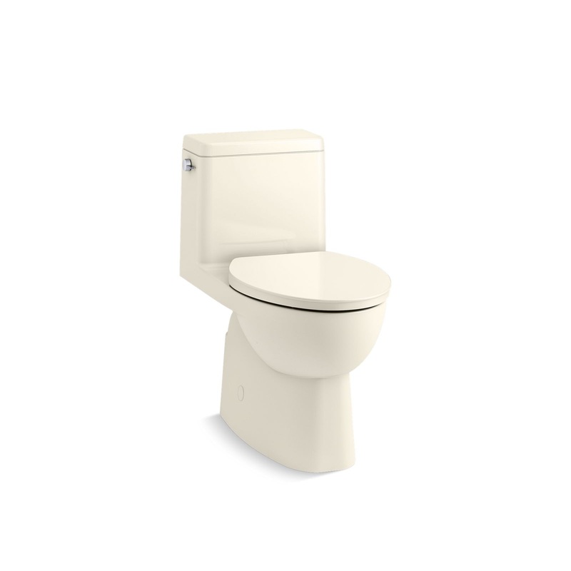 KOHLER K-78080-96 Reach One-Piece Compact Elongated Toilet With Skirted Trapway, 1.28 Gpf In Biscuit