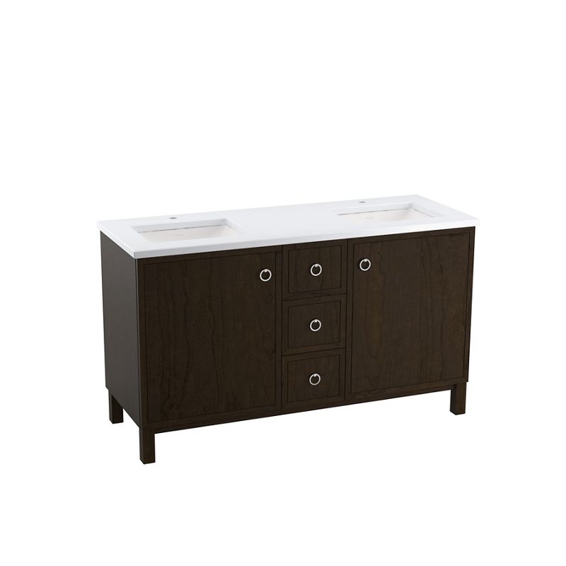 KOHLER K-99511-LG-1WC Jacquard 60" Bathroom Vanity Cabinet In Felt Grey