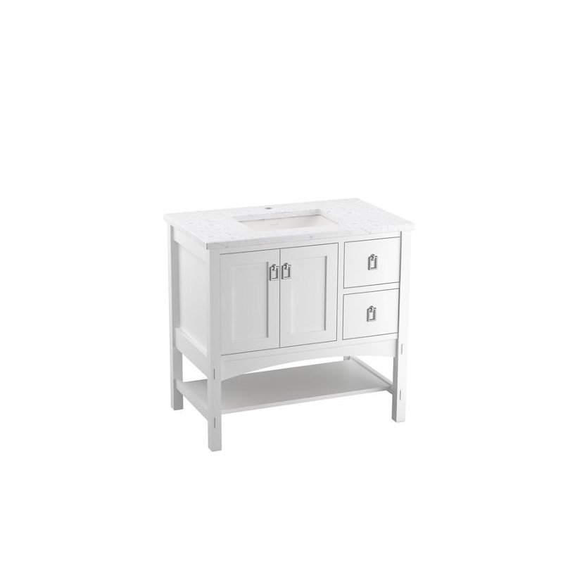 KOHLER K-99556-R-1WA Marabou 36" Bathroom Vanity Cabinet In Linen White