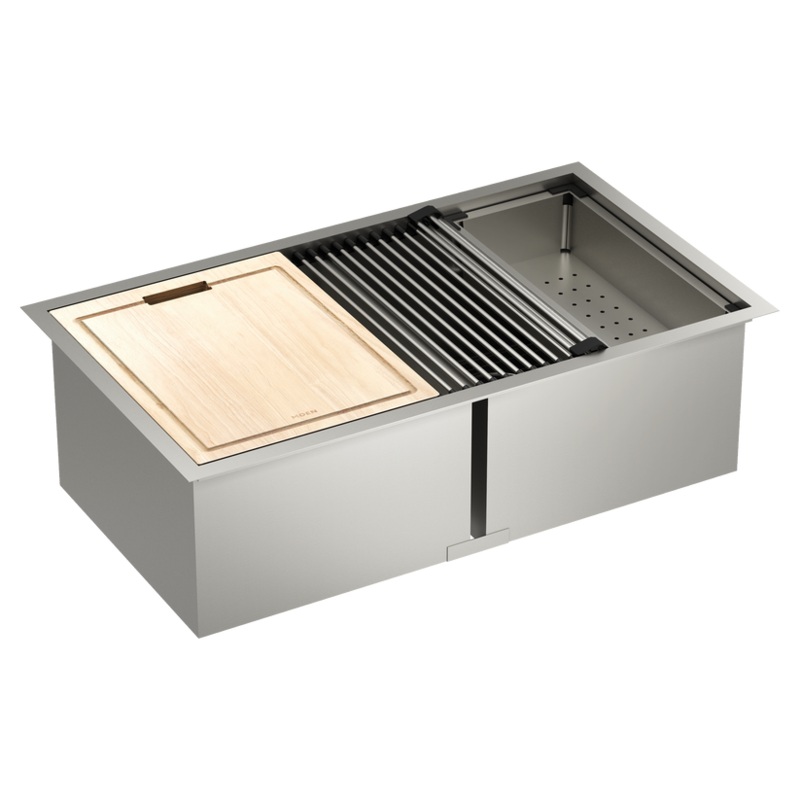 MOEN GS182040BUX 33"x19"x10" stainless steel 18 gauge double bowl sink - Stainless