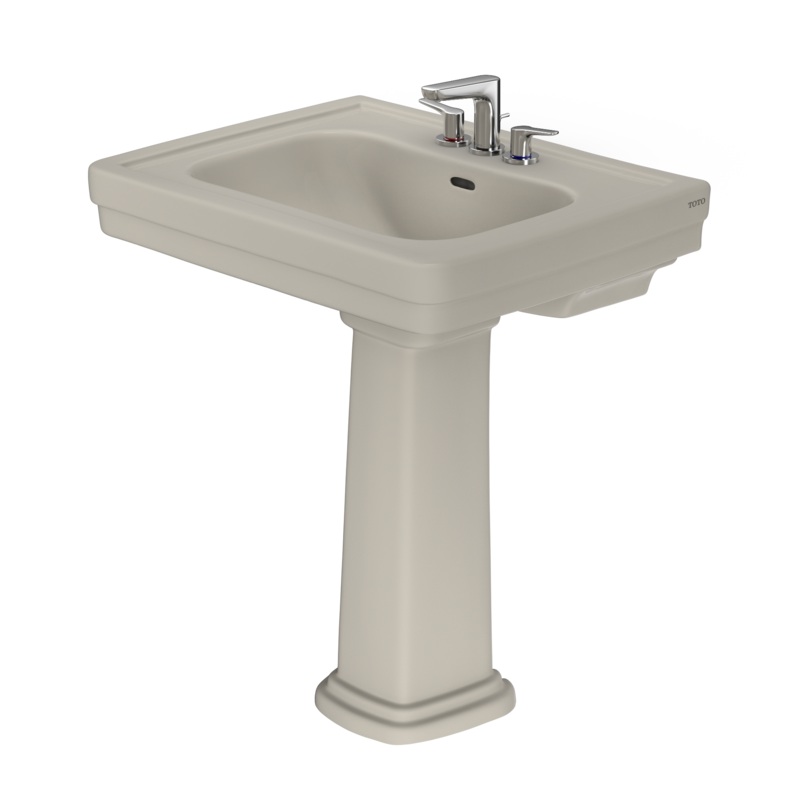 TOTO LPT530.4N#03 Promenade 27-1/2" X 22-1/4" Rectangular Pedestal Bathroom Sink For 4 Inch Center Faucets - Bone