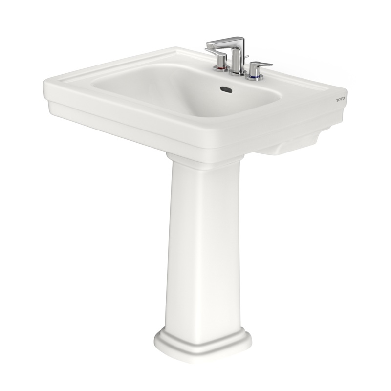 TOTO LPT530.4N#11 Promenade 27-1/2" X 22-1/4" Rectangular Pedestal Bathroom Sink For 4 Inch Center Faucets - Colonial White